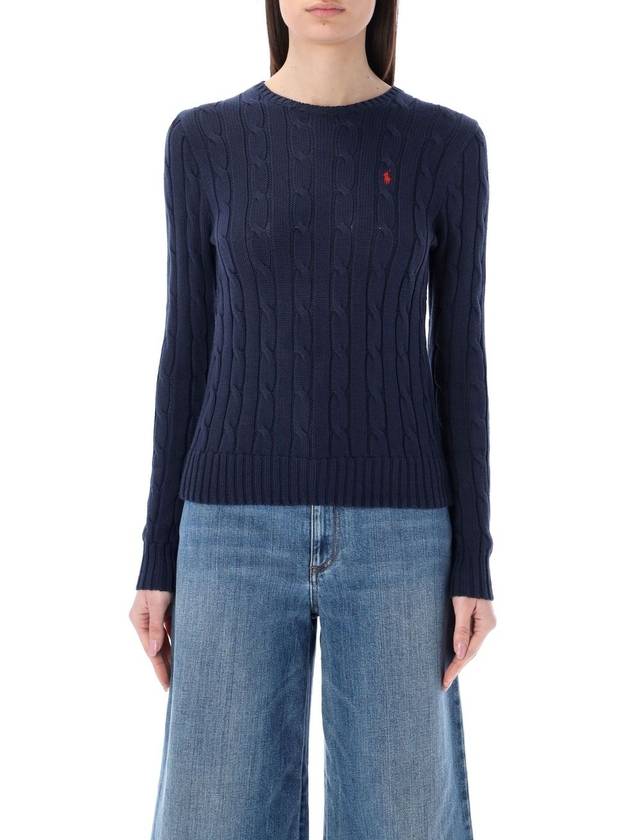 Cable-knit cotton crewneck sweater - POLO RALPH LAUREN - BALAAN 1