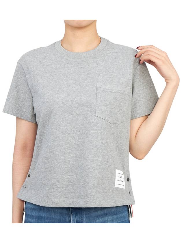 Midweight Jersey Boxy Pocket Short Sleeve T-Shirt Light Grey - THOM BROWNE - BALAAN 6