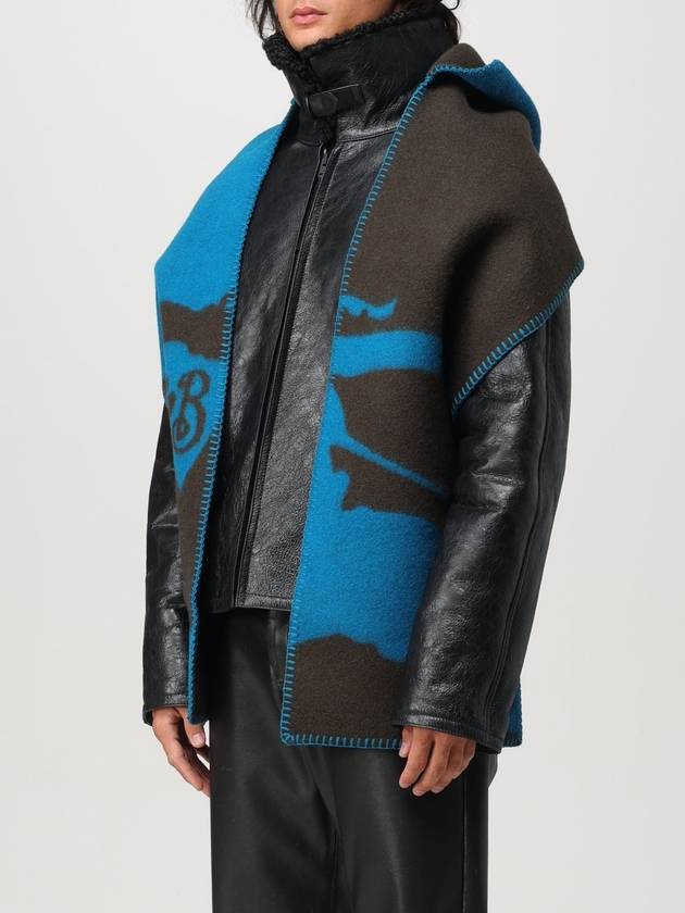 EKD Wool Hooded Scarf Blue - BURBERRY - BALAAN 6