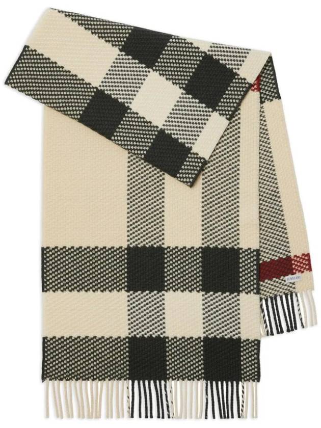 Check Pattern Wool Scarf Beige - BURBERRY - BALAAN 1