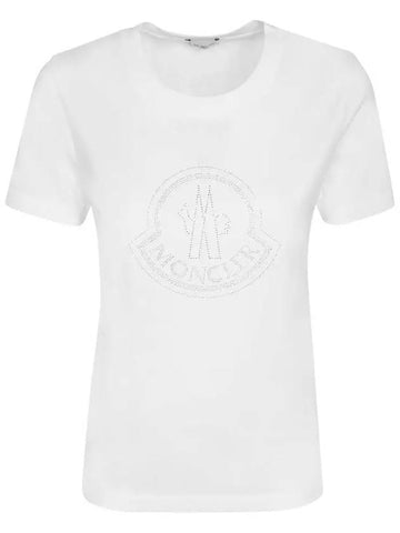 Crystal Logo Short Sleeve T-Shirt White - MONCLER - BALAAN 1