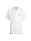 RWB Pocket Interlock Cotton Short Sleeve Polo Shirt White - THOM BROWNE - BALAAN 2