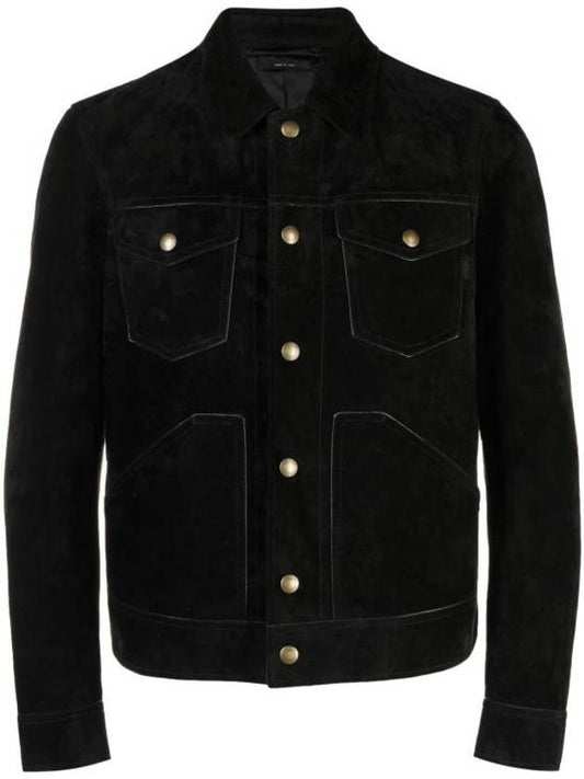 Cashmerer Suede Jacket Black - TOM FORD - BALAAN 1