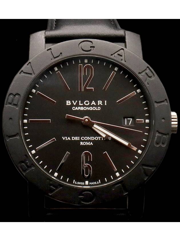 Black 40MM Automatic Carbon Gold Rome Watch - BVLGARI - BALAAN 1