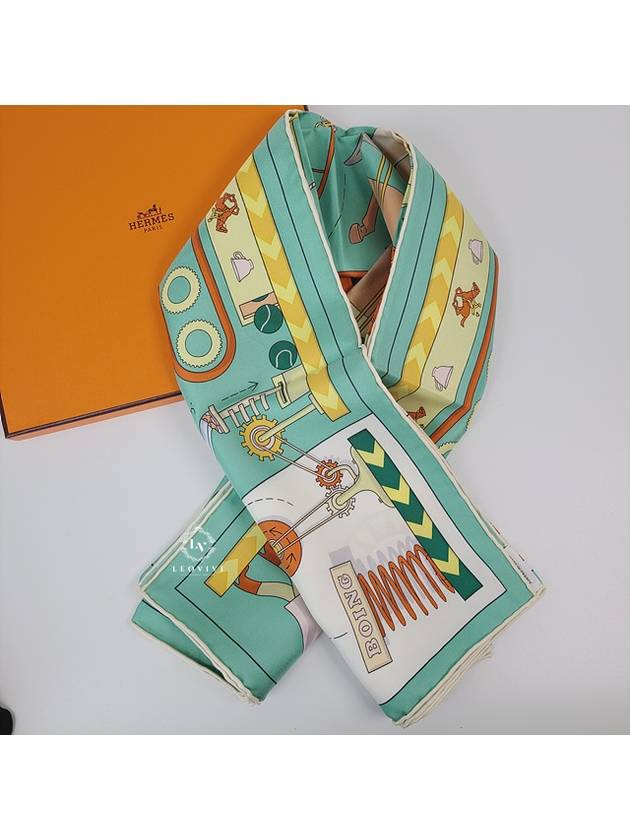 Tea For Two Silk 90 Scarf Jade Green - HERMES - BALAAN 6