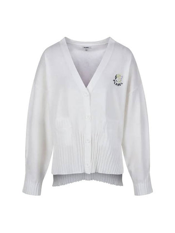 Loose fit V-neck knit cardigan MK3SD027WHT - P_LABEL - BALAAN 1