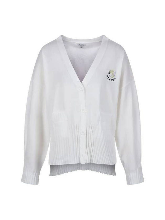 Loose fit V-neck knit cardigan MK3SD027WHT - P_LABEL - BALAAN 2