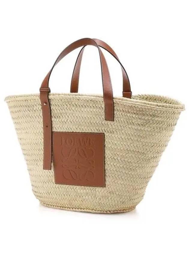 Palm Leaf Calfskin Tote Bag Natural Tan - LOEWE - BALAAN 3