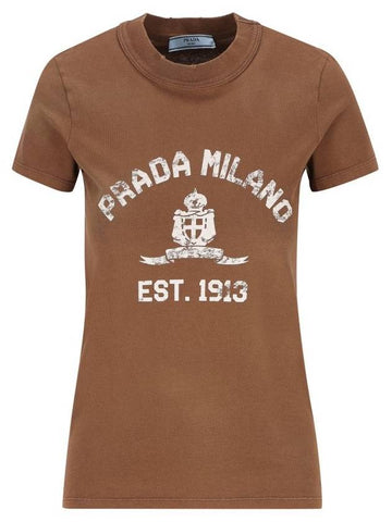 Prada T-shirts and Polos Brown - PRADA - BALAAN 1