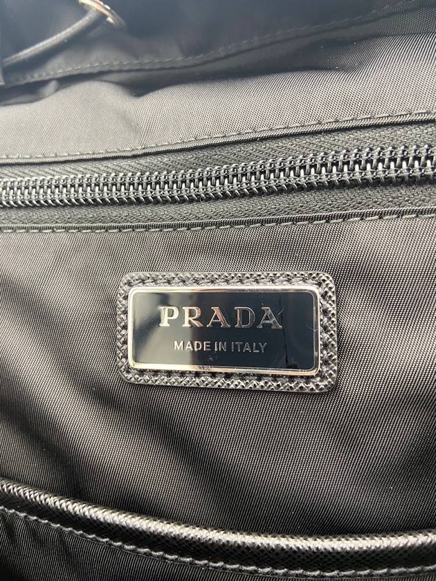 Re-Nylon Saffiano Leather Backpack Black - PRADA - BALAAN 6