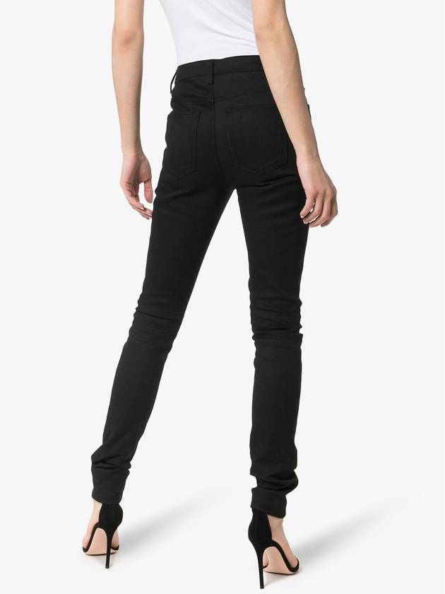 Mid Rise Cotton Skinny Jeans Black - SAINT LAURENT - BALAAN 13