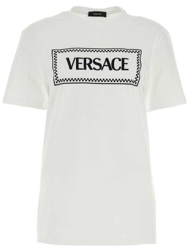 short sleeve t-shirt 1011882 1A08573 2W020 BIANCO NERO - VERSACE - BALAAN 2