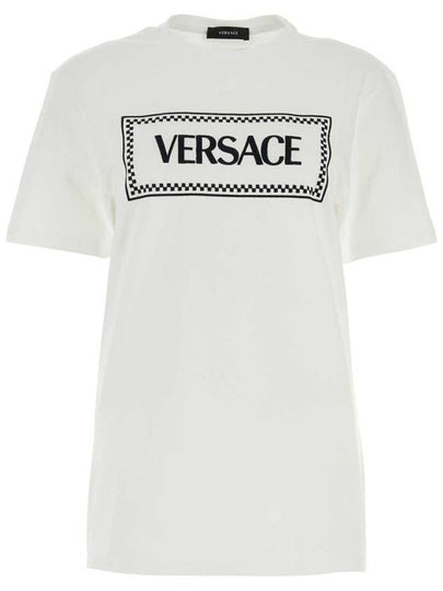 short sleeve t-shirt 1011882 1A08573 2W020 BIANCO NERO - VERSACE - BALAAN 2