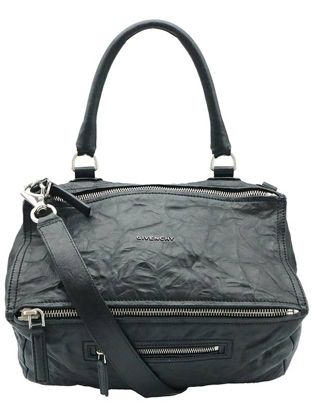 Givenchy 13L5250004 Black Lambskin Silver Pandora Wrinkle Medium 2WAY - GIVENCHY - BALAAN 1