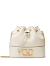 V Logo Chain Bucket Bag White - VALENTINO - BALAAN 1