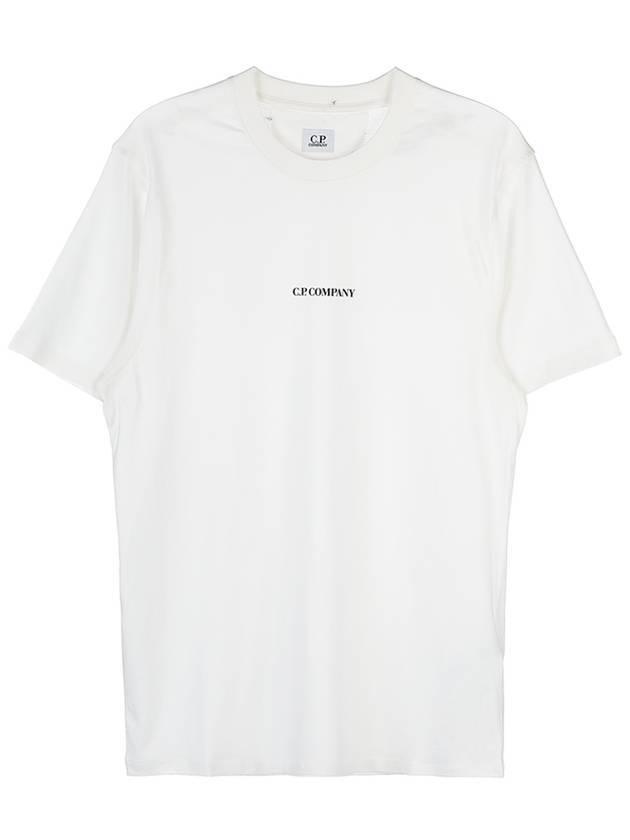 Logo Print Cotton Short Sleeve T-Shirt White - CP COMPANY - BALAAN 1