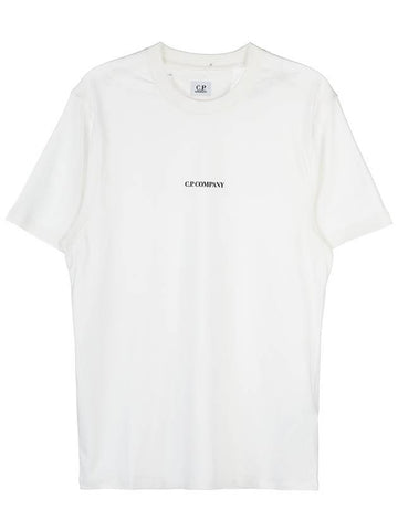 Logo Print Cotton Short Sleeve T-Shirt White - CP COMPANY - BALAAN 1