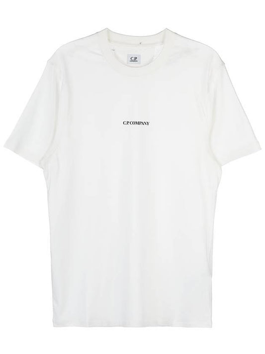 Logo Print Cotton Short Sleeve T-Shirt White - CP COMPANY - BALAAN 1