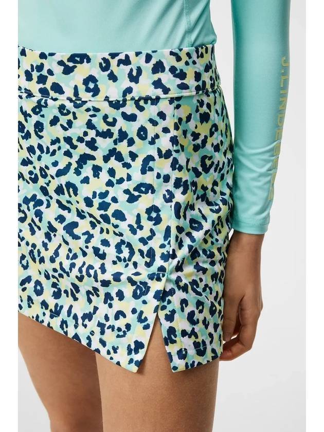 Women s Amelie Print Golf Skirt Leopard Aruba Blue GWSD09352 O495 - J.LINDEBERG - BALAAN 5