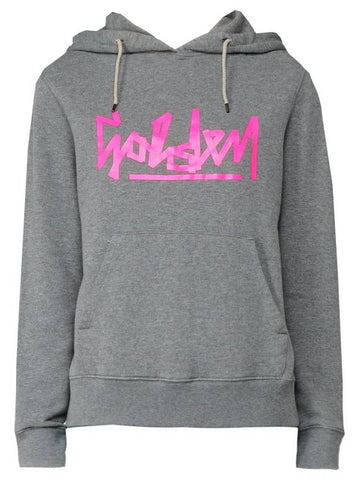 12Th Anniversary Pink Logo Hoodie Grey - GOLDEN GOOSE - BALAAN 1