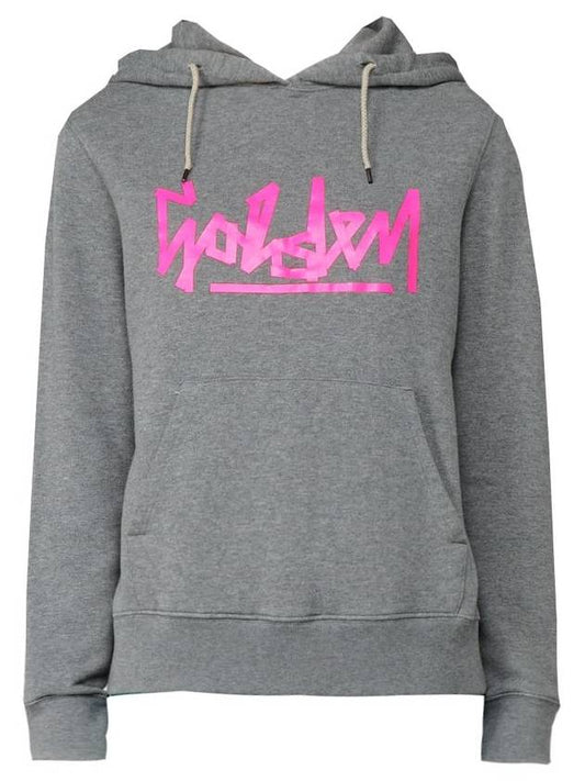 12Th Anniversary Pink Logo Hoodie Grey - GOLDEN GOOSE - BALAAN 1