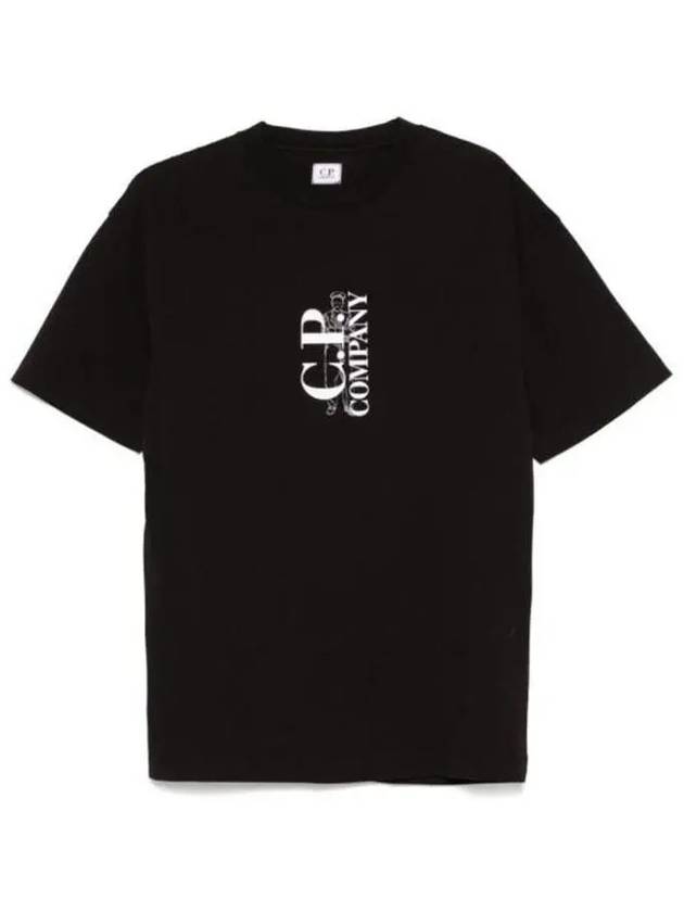 Logo Short Sleeve T-Shirt Black - CP COMPANY - BALAAN 2