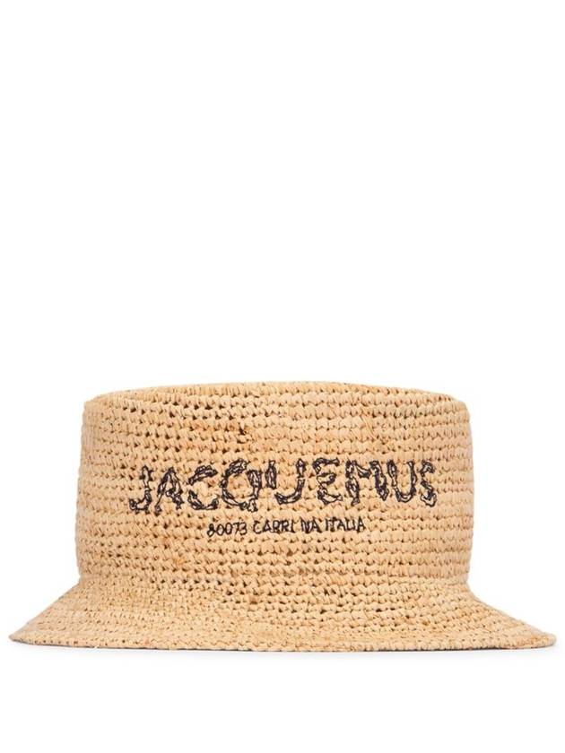 Embroidered Logo Bucket Hat Natural - JACQUEMUS - BALAAN 3