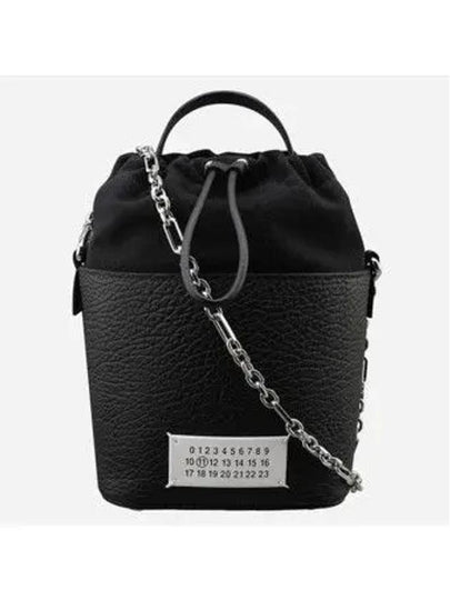 5AC Number Logo Texture Leather Bucket Bag Black - MAISON MARGIELA - BALAAN 2