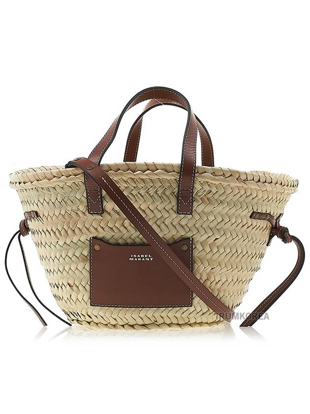 Cadix Mini Raffia Basket Tote Bag Cognac - ISABEL MARANT - BALAAN 2