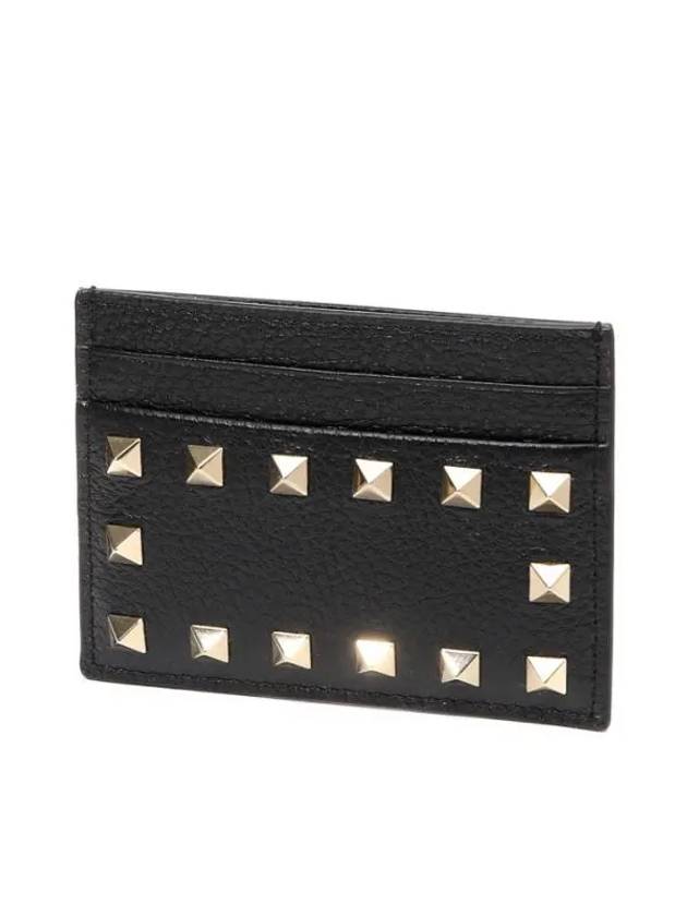 Stampa Alce Rockstud Card Wallet Black - VALENTINO - BALAAN 1