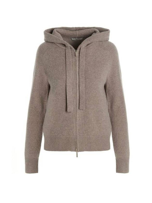 Uberta Knit Zip-Up Hoodie  Beige - MAX MARA - BALAAN 1