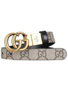 GG Marmont Reversible Thin Belt Grey - GUCCI - BALAAN 2