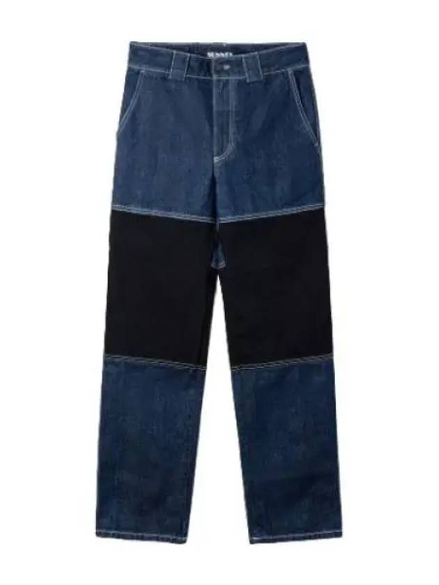 Paneled straight pants mid wash denim jeans - SUNNEI - BALAAN 1