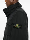 Polyester Micro Twill Zip Up Jacket Black - STONE ISLAND - BALAAN 9