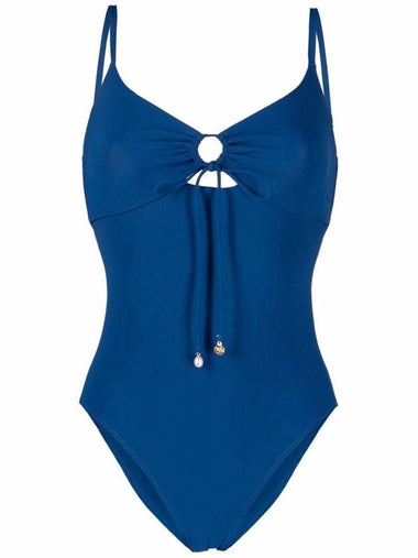 stretch nylon one-piece swimsuit teal green - TORY BURCH - BALAAN 1