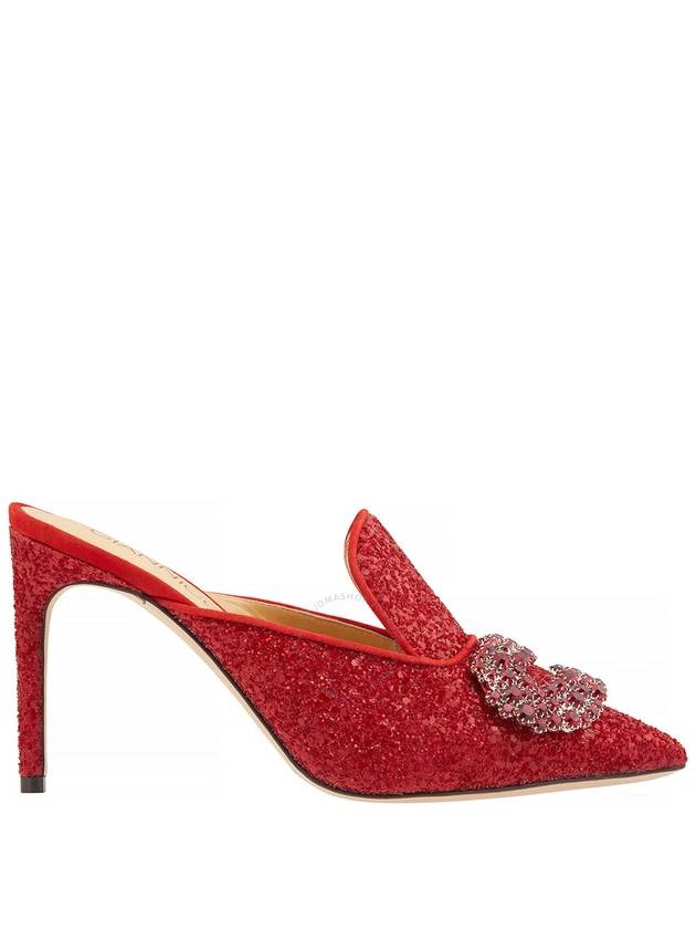 Giannico Ladies Ruby Red Daphne Glittered High-heel Mules, Brand Size 35 ( US Size 5 ) - GIANNICO - BALAAN 1