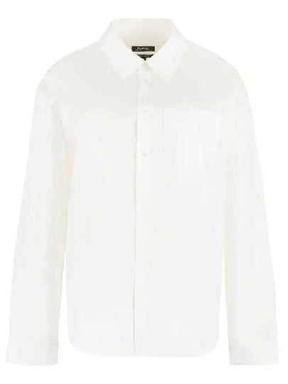 Embroidered Logo Boyfriend Cotton Shirt White - A.P.C. - BALAAN 2