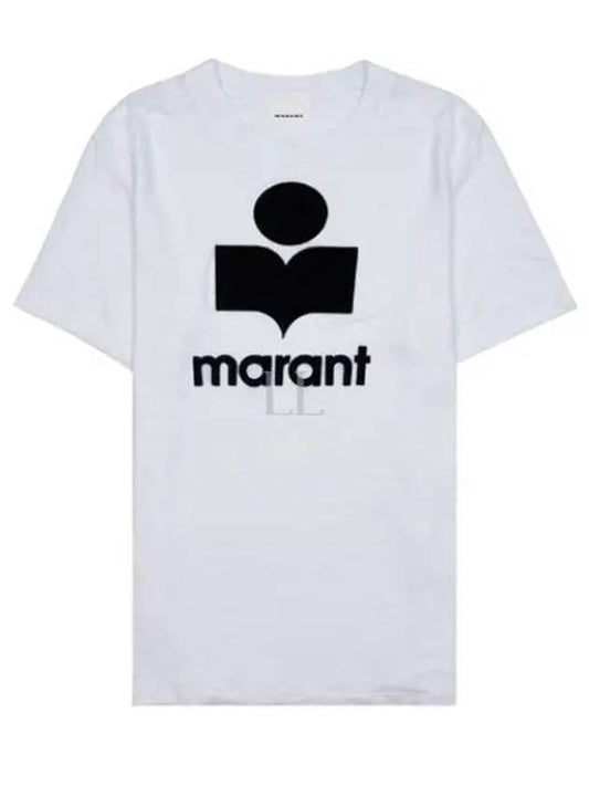 Karman Logo Print Linen Short Sleeve T-Shirt White - ISABEL MARANT - BALAAN 2