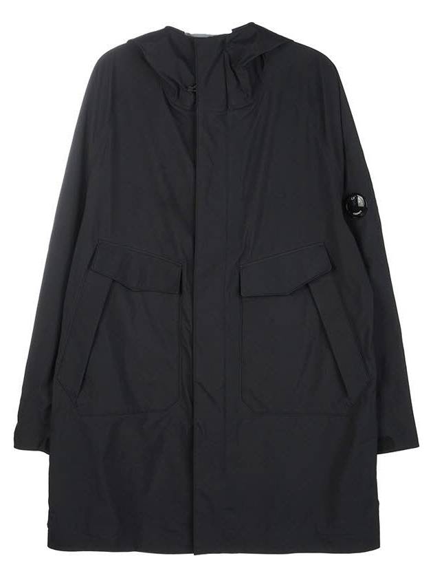 Gore-Tex Infinium Lens Patch Long Hooded Jacket Black - CP COMPANY - BALAAN 2