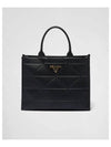 Topstitched Plaque Large Leather Hand Tote Bag Black - PRADA - BALAAN 2