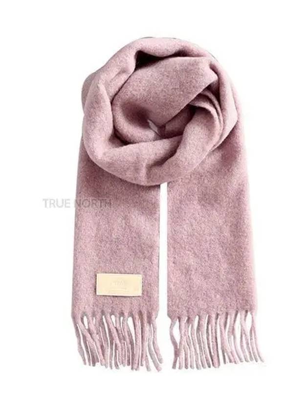 USF417 AA0003 679 Logo Alpaca Wool Scarf Pink 1061025 - AMI - BALAAN 1