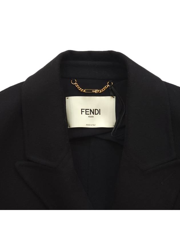 women wool double coat black - FENDI - BALAAN 5