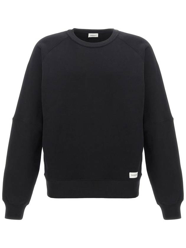 Cotton Sweatshirt Black - SAINT LAURENT - BALAAN 2