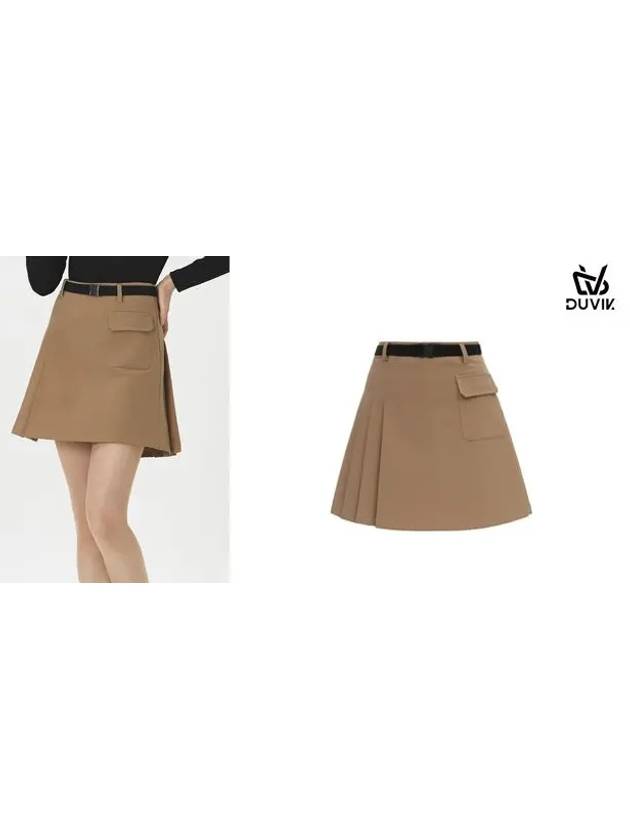 Women s A line unbalanced pleated belt culotte DE3WCU463DB - DUVIK - BALAAN 10