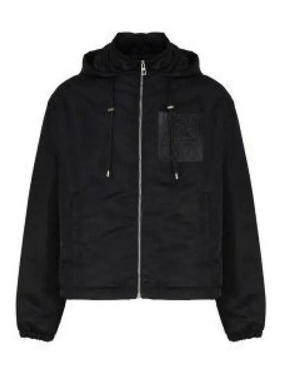 Anagram Drawstring Padded Hooded Jacket Black - LOEWE - BALAAN 2