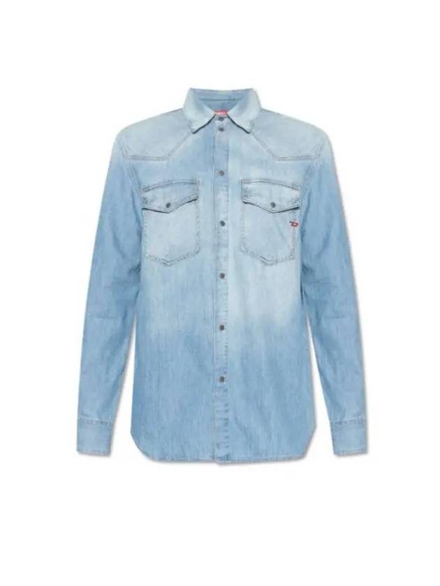 D Ocean Western Denim Long Sleeve Shirt Blue - DIESEL - BALAAN 1