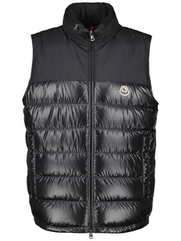 1A00058 595ZJ 999 CERCES Cerces logo patch down vest black men's jacket TJ - MONCLER - BALAAN 1