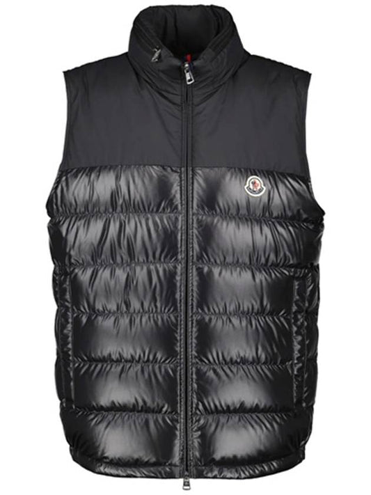 1A00058 595ZJ 999 CERCES Cerces logo patch down vest black men's jacket TJ - MONCLER - BALAAN 1