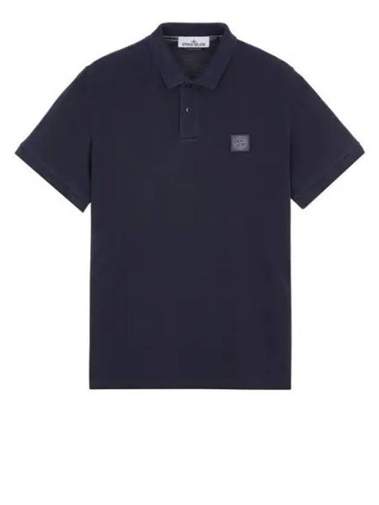 Wappen Cotton Short Sleeve Polo Shirt Navy - STONE ISLAND - BALAAN 2