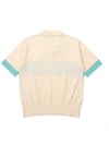 COLOR BLOCK HALF SLEEVE KNIT TOP CREAM WOMAN - MALBON GOLF - BALAAN 2